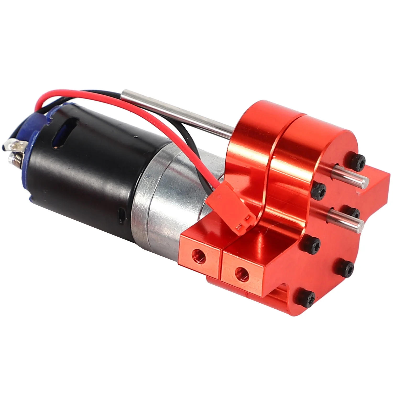 Praktischer 370-Bürstenmotor + Kühlkörper-Getriebesatz aus Legierung mit Stahlzahnrädern für WPL Henglong C14 C24 B14 B24 B16 B36 4X4 6X6 Upgra Image