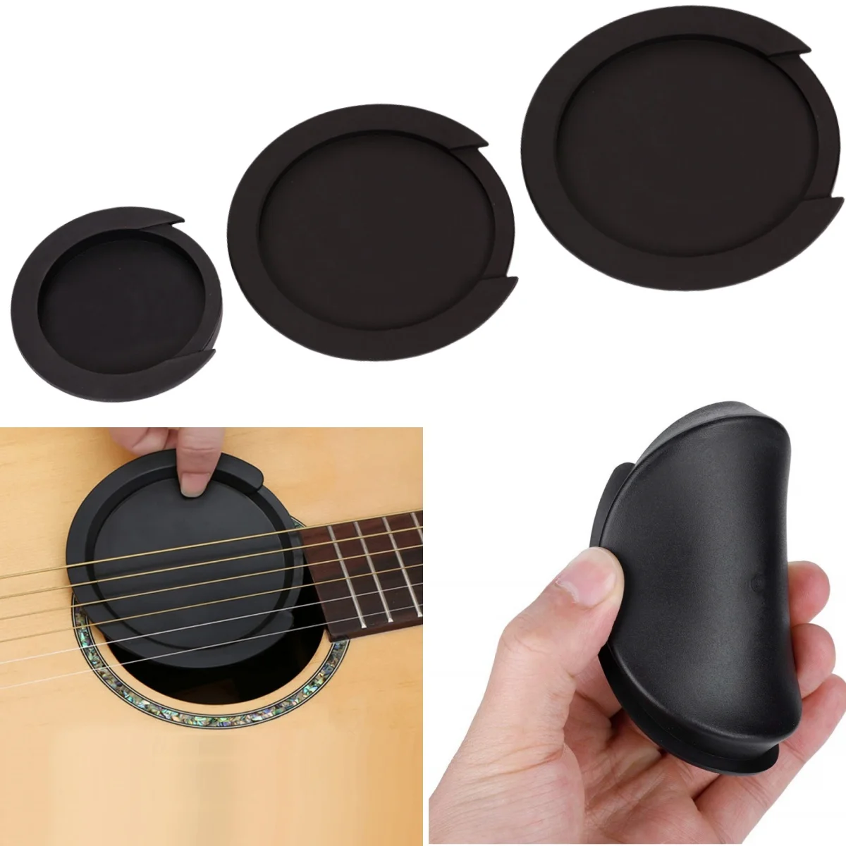 Akustische-E-Gitarre Schallloch Abdeckung Klassische Rauschunterdrückung/8,5/10/10,2 cm Schallloch Abdeckung Puffer Schutz gitarre Teile Image