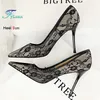 High Heels 9 cm Frauen Schuhe Dünne Ferse Spitze Mesh Hohl Pumpen Dame Schwarz Spitz Stiletto Frühling Sexy Party schuhe Größe 34-40
