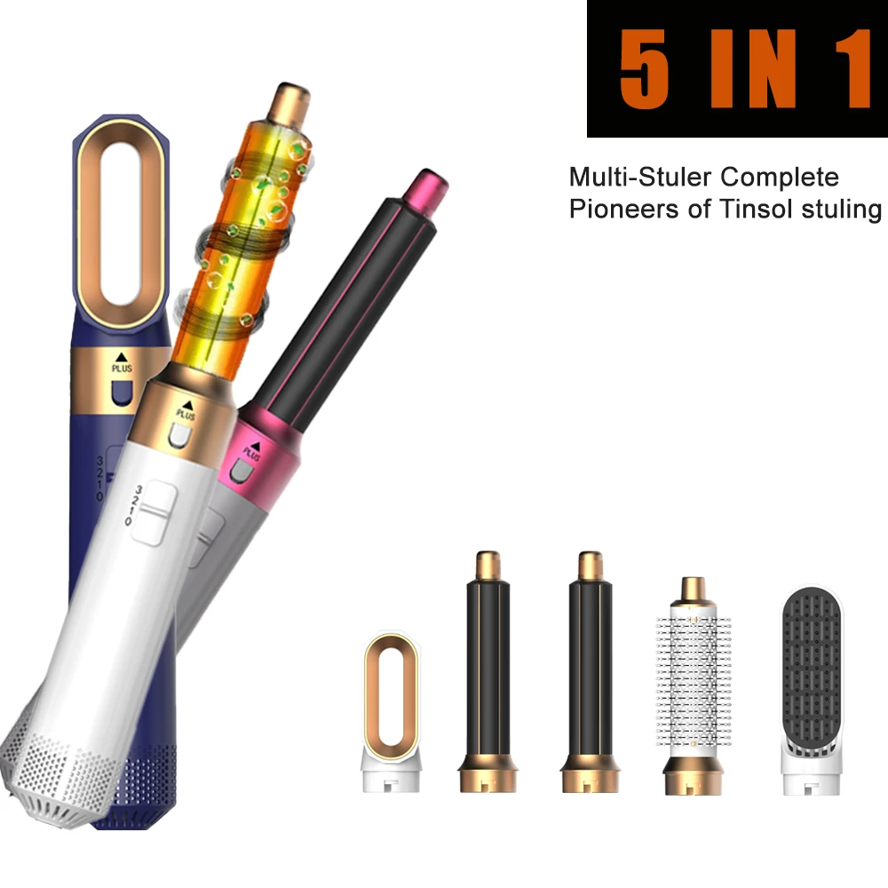 Neues 5-in-1-Haartrockner-Heißkamm-Set, professionelles Lockenstab, Haarglätter, Styling-Werkzeug für Dyson Airwrap Haartrockner Image