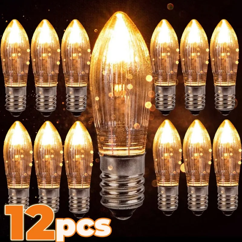 Warmes Licht Glasbirnen konische Kerzen E10 LED-Ersatzbirnen für Lichter Kerzenbogen Badezimmer Küche Zuhause Lampenbirne Dekor