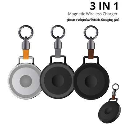 3-in-1 magnetisches kabelloses Ladegerät mit Schlüsselanhänger für Reisen, für iPhone 12–16 Pro Max, Image