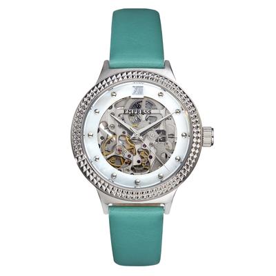 Empress Alice Automatic MOP Skeleton Dial Leather-Band Watch Image