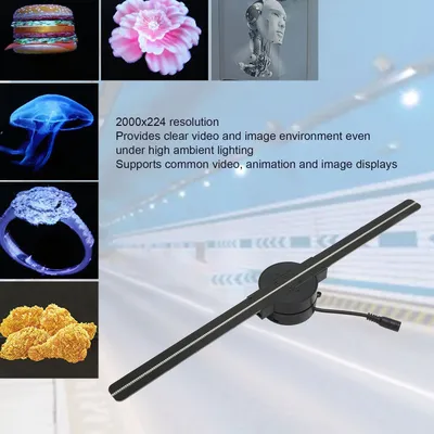 3D Hologram Projector 3D Hologram Fan 16.5in 2000x224 WiFi 3D Projector with 224 LED Light Beads for