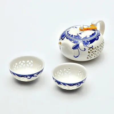 blue-and-white exquisite ceramic teapot kettles tea cup porcelain chinese kung fu tea set drinkware