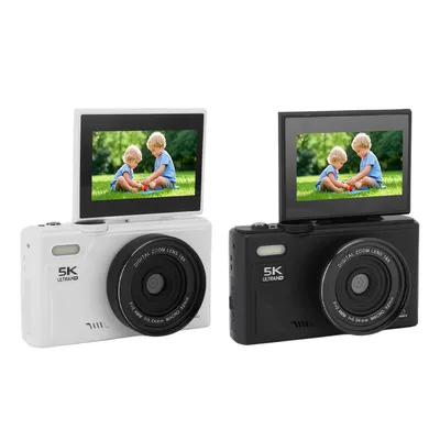 5K 75MP HD Digital Camera 18X Digital Zoom 3'' Screen Smile Detection Imaging Stabilization