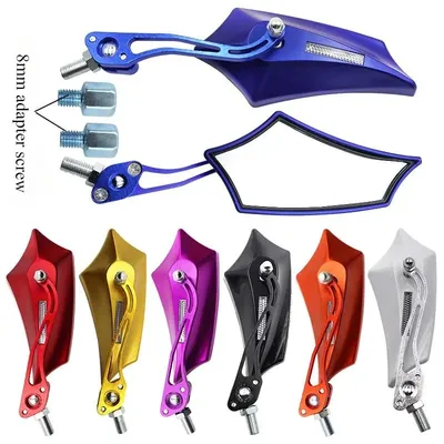 1 Pair CNC Motorcycle Rearview Mirror Pedal Electric Motorbike Universal Mirror Modification