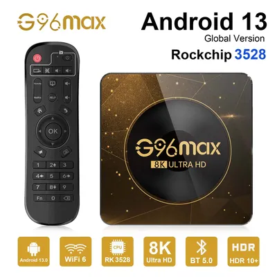 Android13 8K Smart TV Box Wifi6 Transmission Rockchip3528 32G 64G Large Memory G96max A13 Media