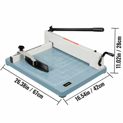 US/EU 12/17 Inch Manual Paper Cutter Guillotine Trimmer Heavy Duty 300-500 Sheets Shredder for