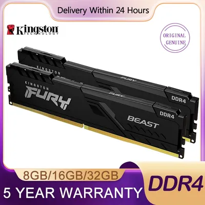 Kingston Fury Beast DDR4 8GB 16GB 32GB 3200MHZ 2666Mhz 3600MHz Memory 288Pin DIMM RAM Desktop
