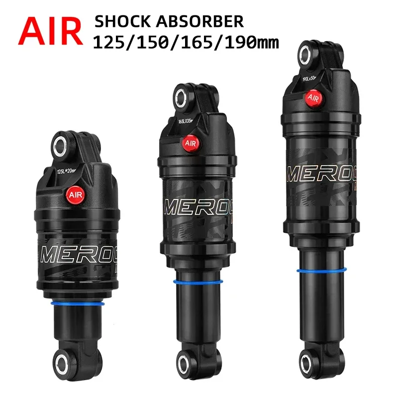 MEROCA MR-2 MTB Bike Ammortizzatore ad aria 125/150/165/190mm Pressione d'aria regolabile In lega di alluminio Bicicletta MTB Ammortizzatore ad aria