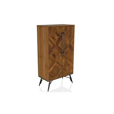 High Board / Kommode SANTJAGO WOOD HIGH 63x32x117 cm 2 Türen Tanne massiv hjh LIVING Image