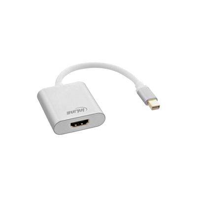 InLine® Mini DisplayPort HDMI Konverterkabel, Aluminium, weiß, 4K/60Hz Image