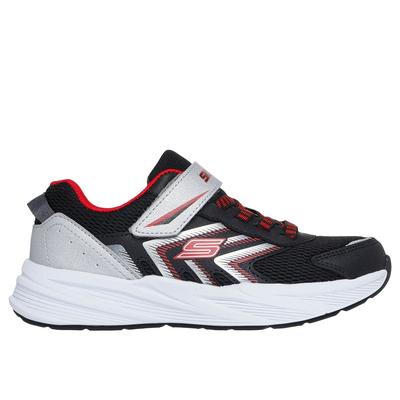 Skechers Boy's Microspec Tread Sneaker | Size 11.0 | Black/Red | Synthetic/Textile | Machine Washable