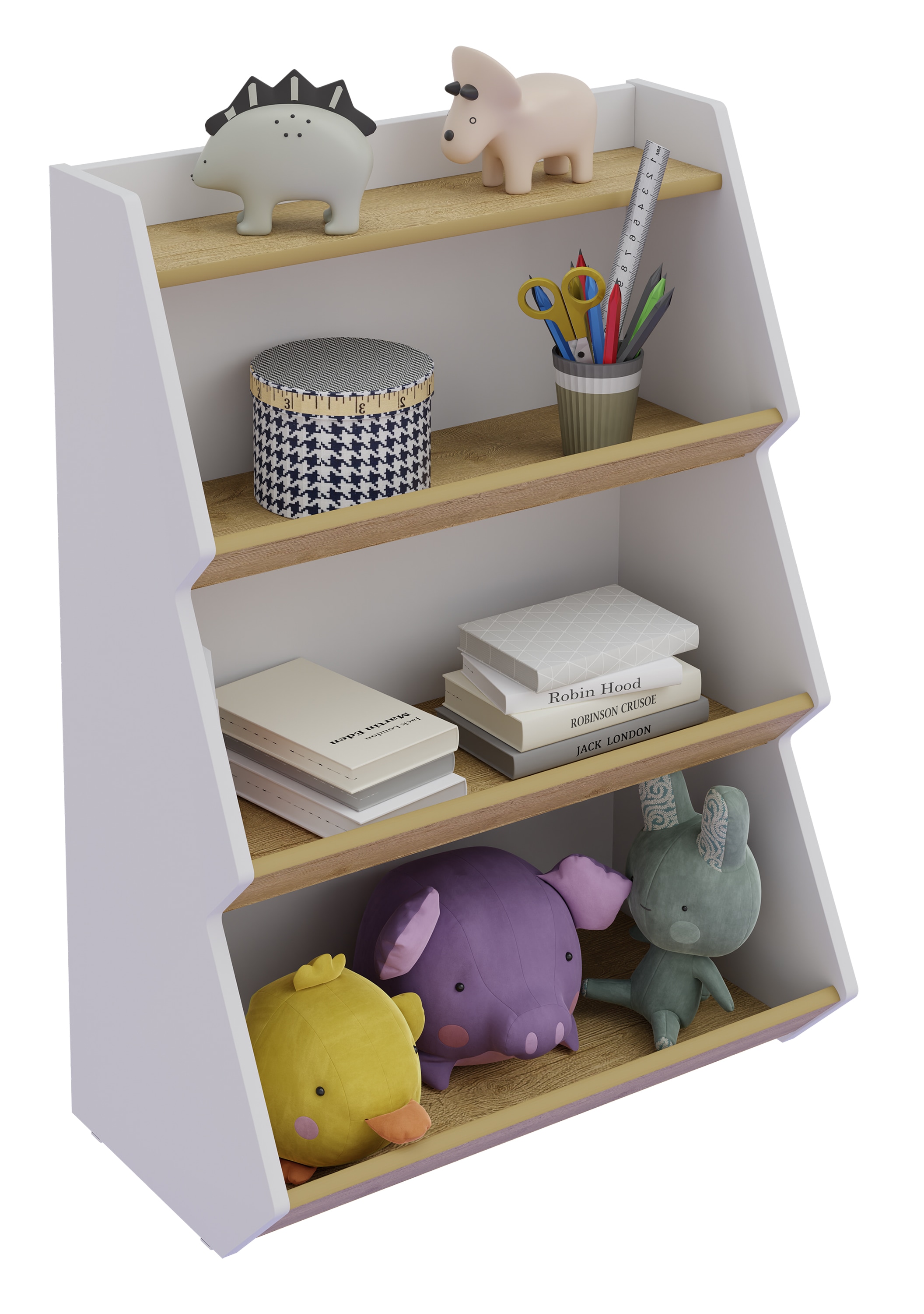 Standregal VCM "Holz Kinderregal Bücherregal Kinder Regal Italu", braun (weiß, honig, eiche), Regale, Standregal