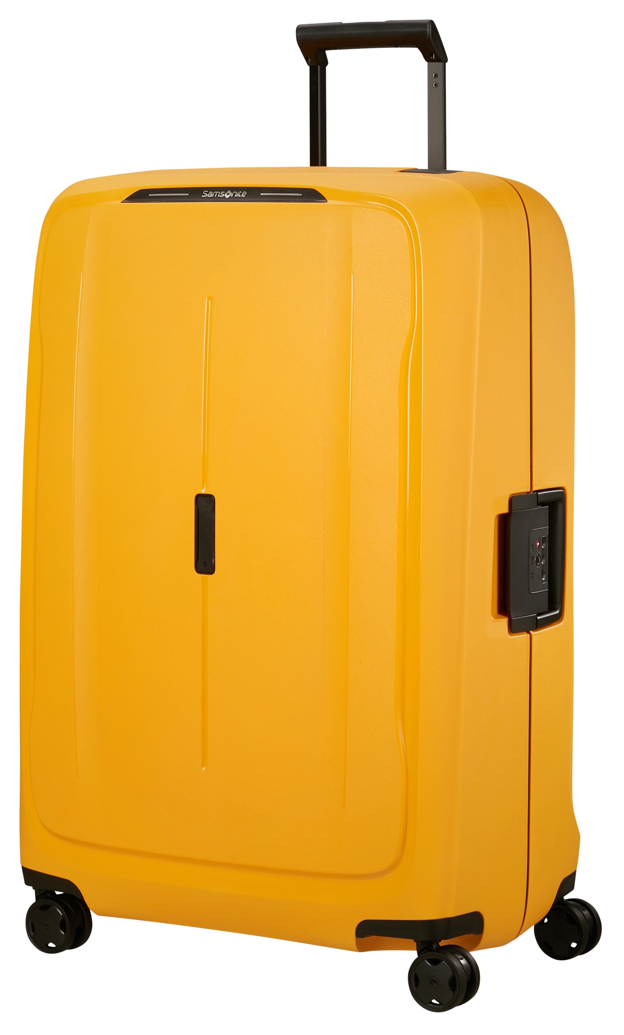 Hartschalen-Trolley SAMSONITE "ESSENS, verschiedene Größen und Farben", Gr. B/H/T: 56 x 81 x 34 140, gelb (radiant gelb), Polypropylen, Strukturmuster, Modisch, Koffer, Reisekoffer Hartschalenkoffer Koffer für Flugreisen TSA-Schloss Image