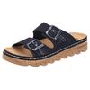 Pantolette RIEKER, Damen, Gr. 42, schwarz, Lederimitat, unifarben, sportlich, Schuhe, Sommerschuh, Schlappen, Hausschuh mit verstellbaren Schnallen, Topseller