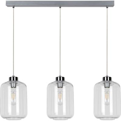 BRITOP LIGHTING Pendelleuchte "TARRO", silber (silberfarben), Ø 17cm H: 130cm, Lampen, Mit Hochwertigen Glasschirmen, Made in Europe, LM E27/exclusive Image