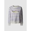 Sweatshirt PEPE JEANS "ANNA", Damen, Gr. XS, 419lila, Sweatware, Obermaterial: 70% Baumwolle, 30% Polyester, gestreift, casual, regular fit, Rundhals, Langarm angesetztes Bündchen, Sweatshirts