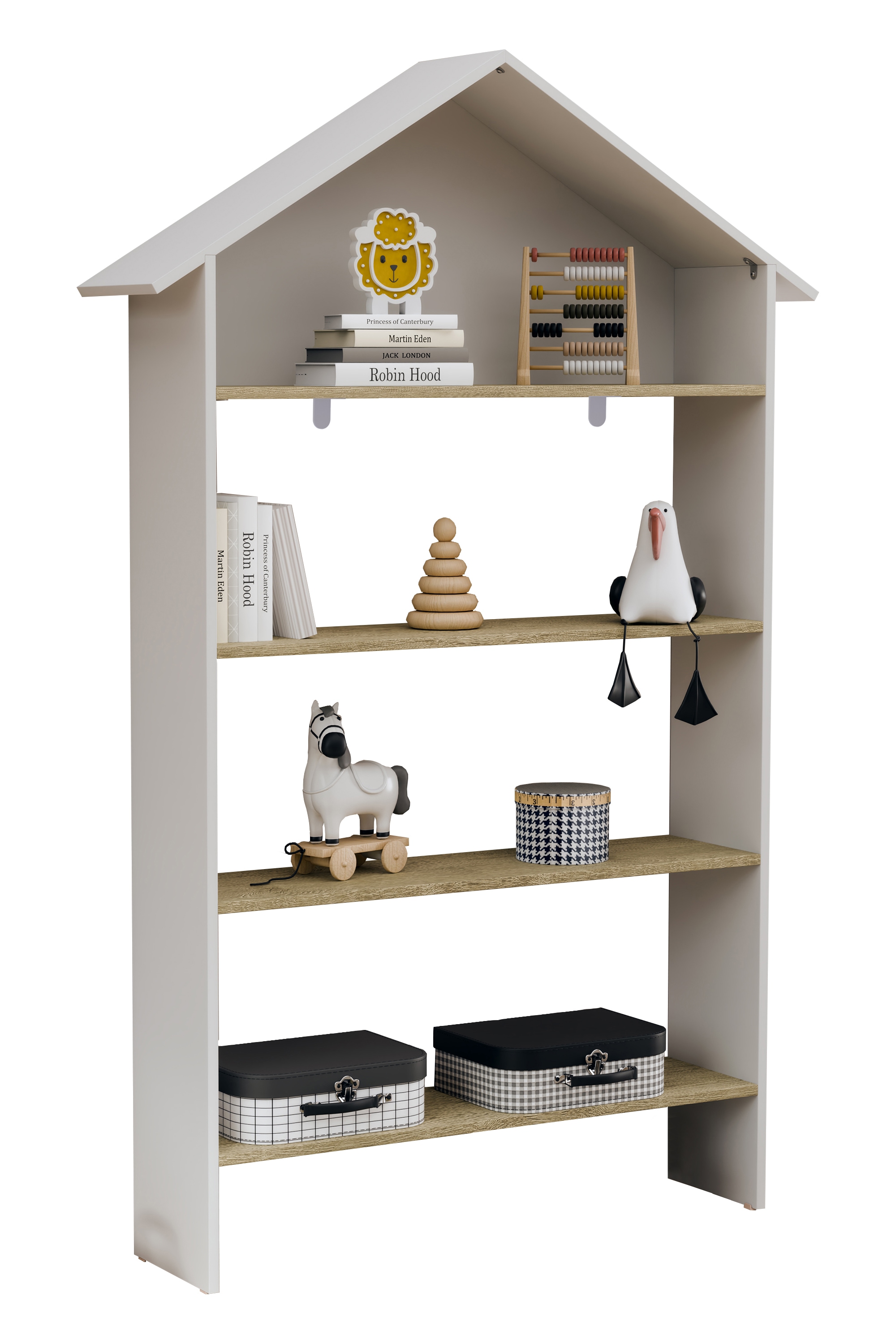 Standregal VCM "Holz Kinderregal Bücherregal Kinder Regal Malusa", braun (weiß, honig, eiche), Regale, Standregal