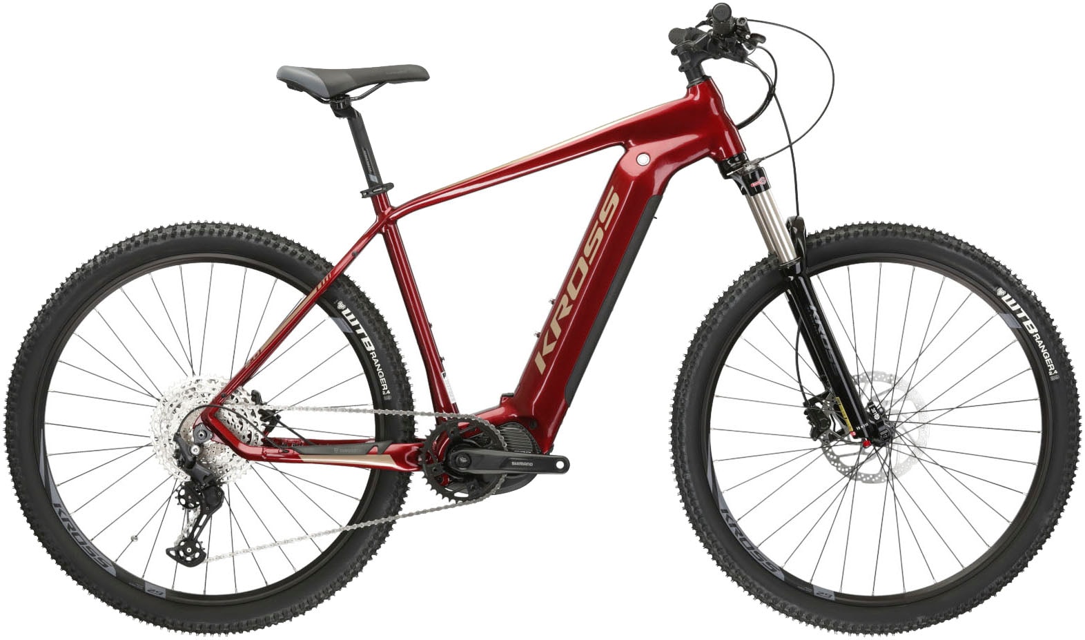 E-Bike KROSS "E-MTB Level Boost 2.0 29 Zoll rot" Gr. 41, rot (rot, schwarz), Elektrofahrräder, 41cm, 29 Zoll (73,66cm), Pedelec, Elektrofahrrad für Damen und Herren Image