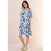 Midikleid CECIL, Damen, Gr. 3XL (48), US-Größen, weiß (vanilleweiß), Stoff, 100% Viskose , gemustert, casual, comfort fit wadenlang, Rundhals, Kurzarm Bündchen, Kleider, mit Volant