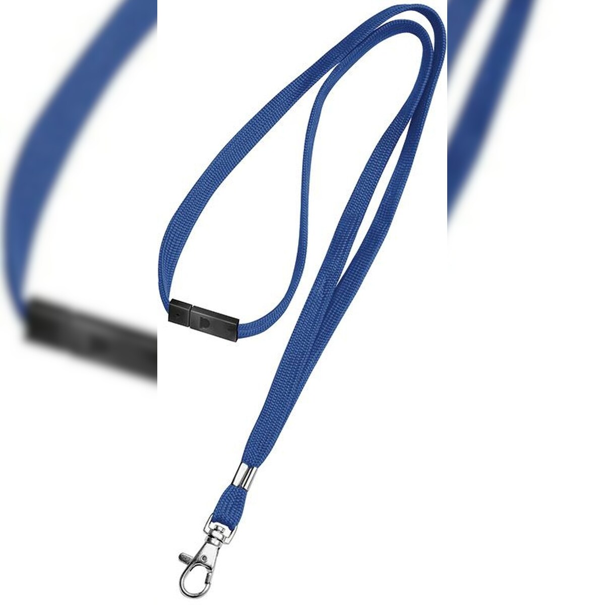Veloflex Textilband für Namensschilder Karabinerhaken Stoff blau VE=5x10 Stück Image