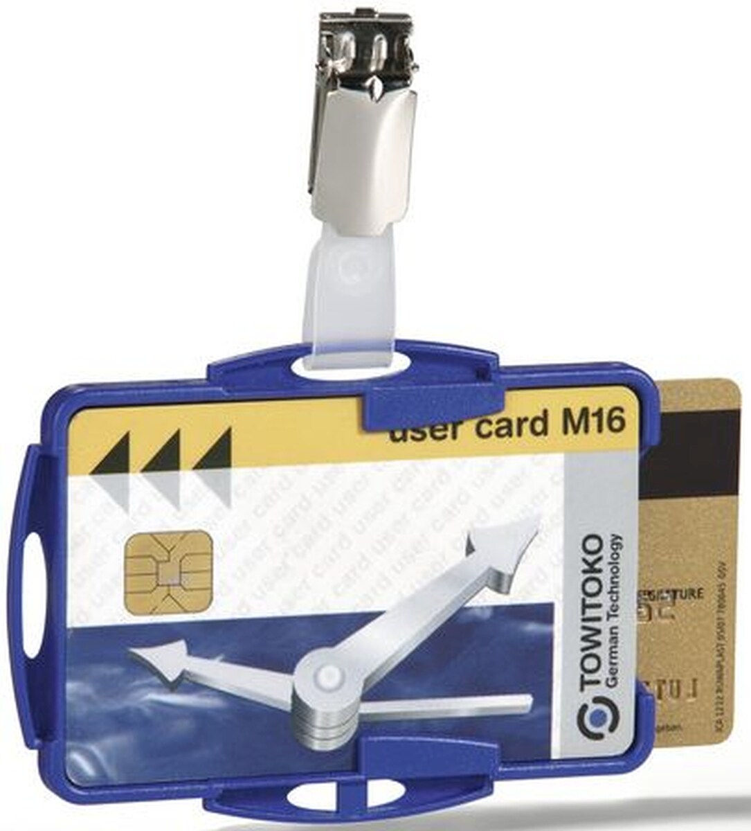 Durable Ausweishalter Duo mit Clip 54x85mm VE=6x25 Stück blau Image