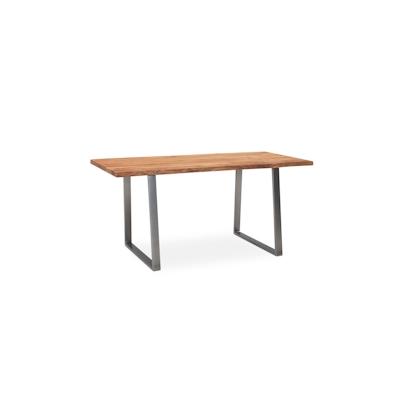 Schreibtisch FineBuy Bürotisch 120 cm Akazie Massivholz Computertisch Baumkante Image