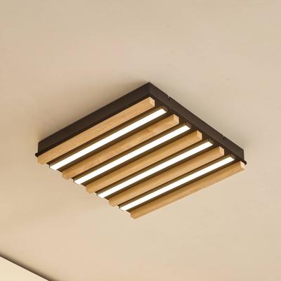Lindby LED-Deckenleuchte Firka, weiß, Holz, 42cm, CCT, dim. Image