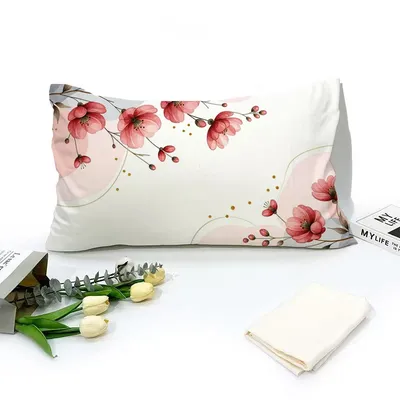 Kissenbezug mit Blumenmuster: Weicher, bequemer und eleganter Dekorkissenbezug für Schlafzimmer und Image