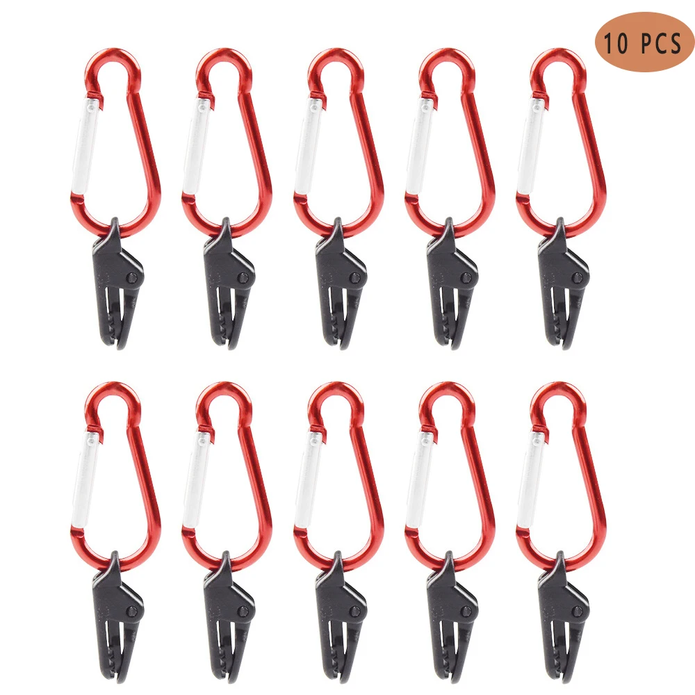 10-teiliges Plane-Clip, winddichte Klemme mit Karabiner, Markisen-Klemm-Set für Markisen, Outdoor, Camping, Wohnwagen, Vordächer, Zelt Image