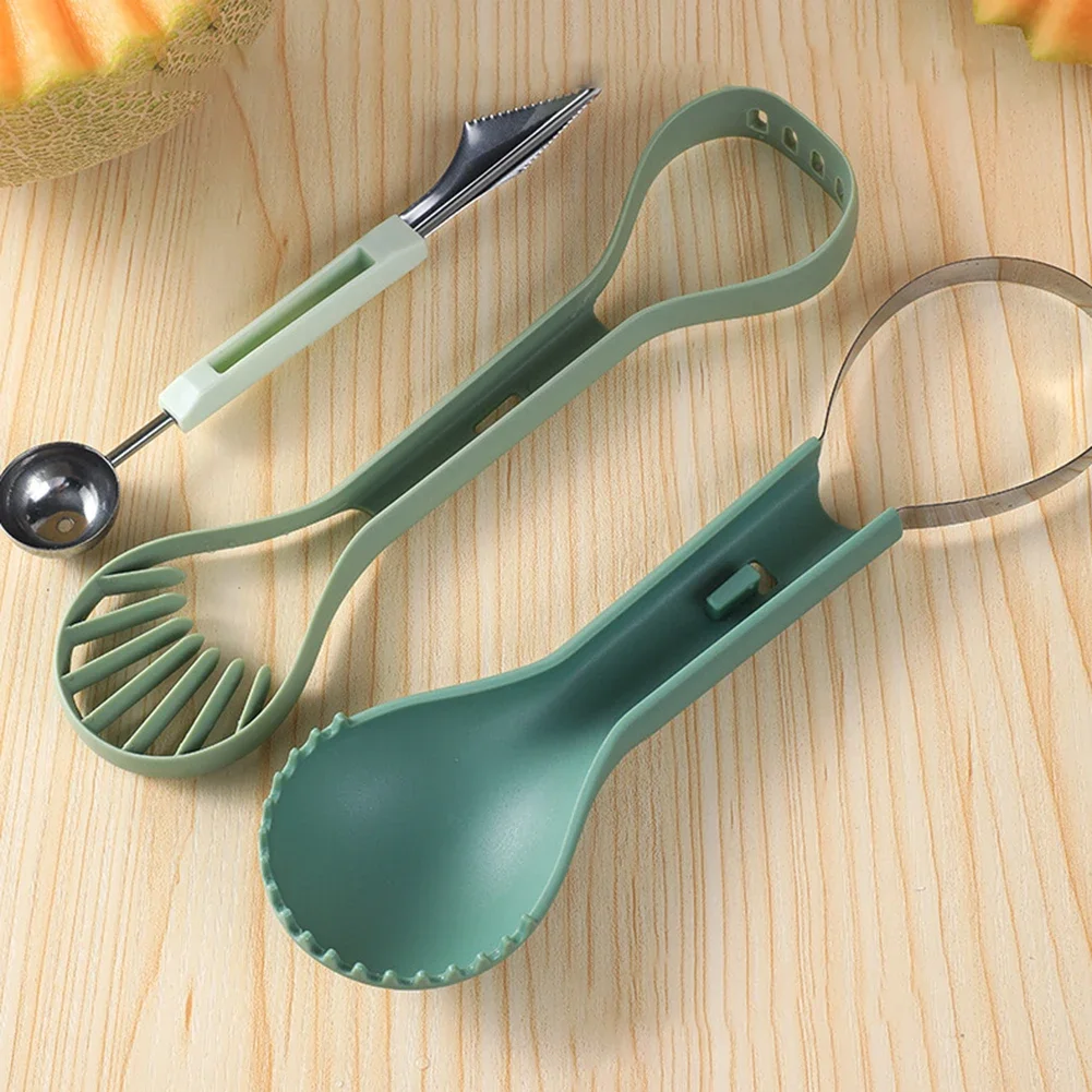 Doppelkopf Ball Digger Werkzeuge Haushalt Küche Gadgets Wassermelone und Hami Melone Scoop Multifunktions Obst Ball Digger kombiniert Image