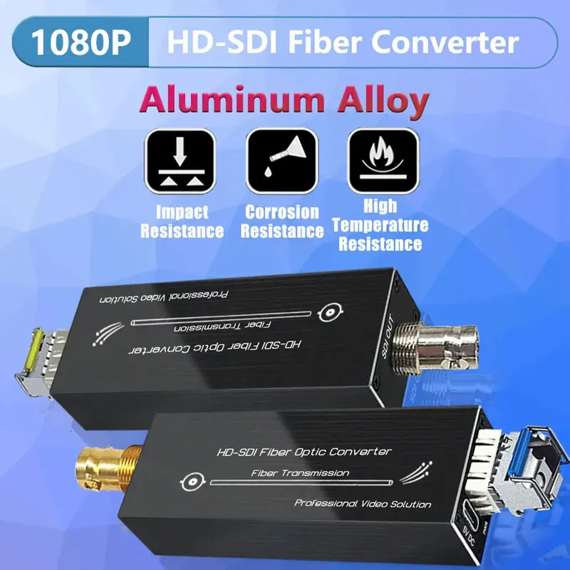 HD-SDI Fiber Extender 1080P HD Optical Transceiver Mini SDI Over Fiber Uncompressed Video Converter Up 20km SDI Fiber Converter Image