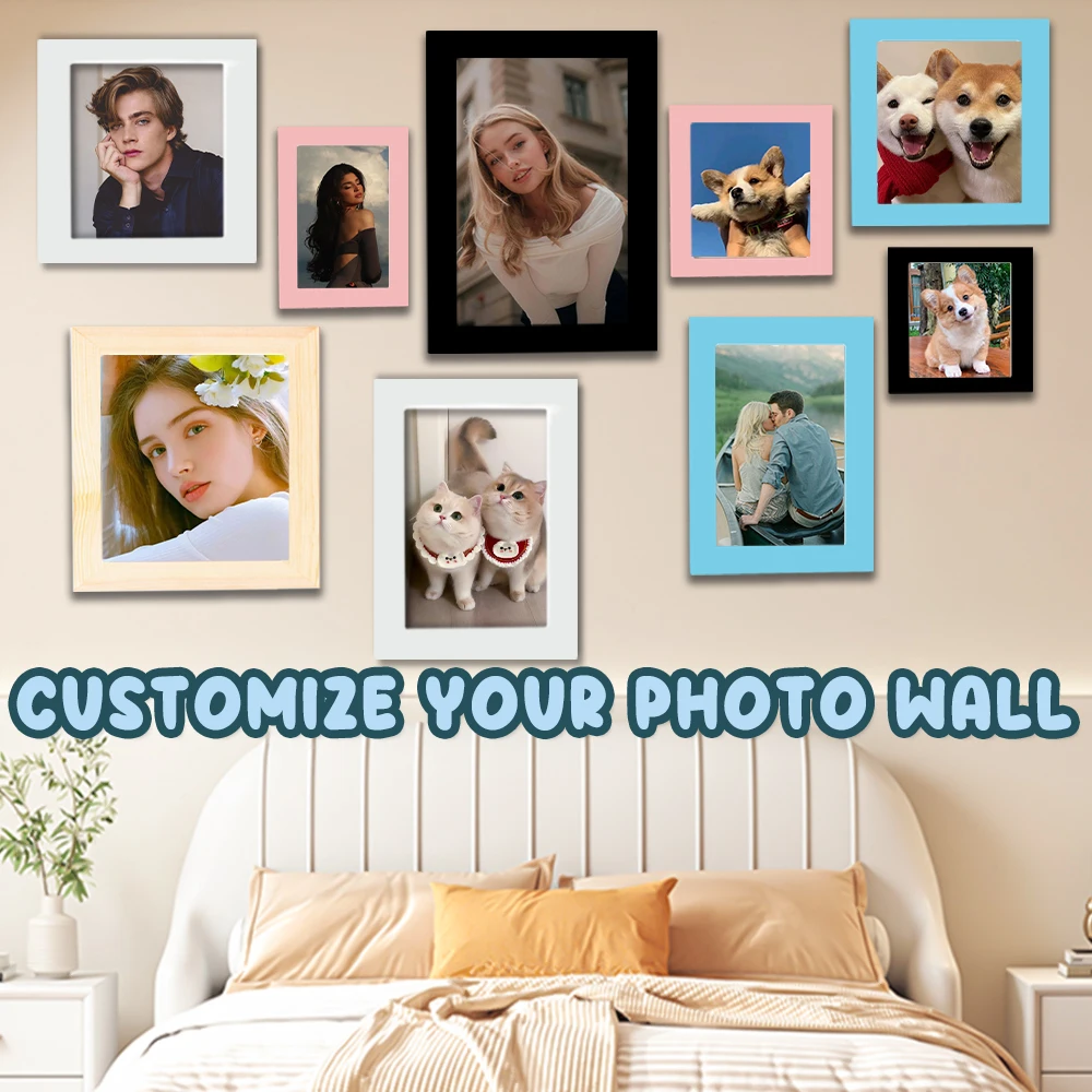 1 Stück individueller Fotorahmen, kann an der Wand montierte Bilderrahmen sein, mehrere Größenoptionen, personalisiertes Gedenkgeschenk, Heimdekorationen