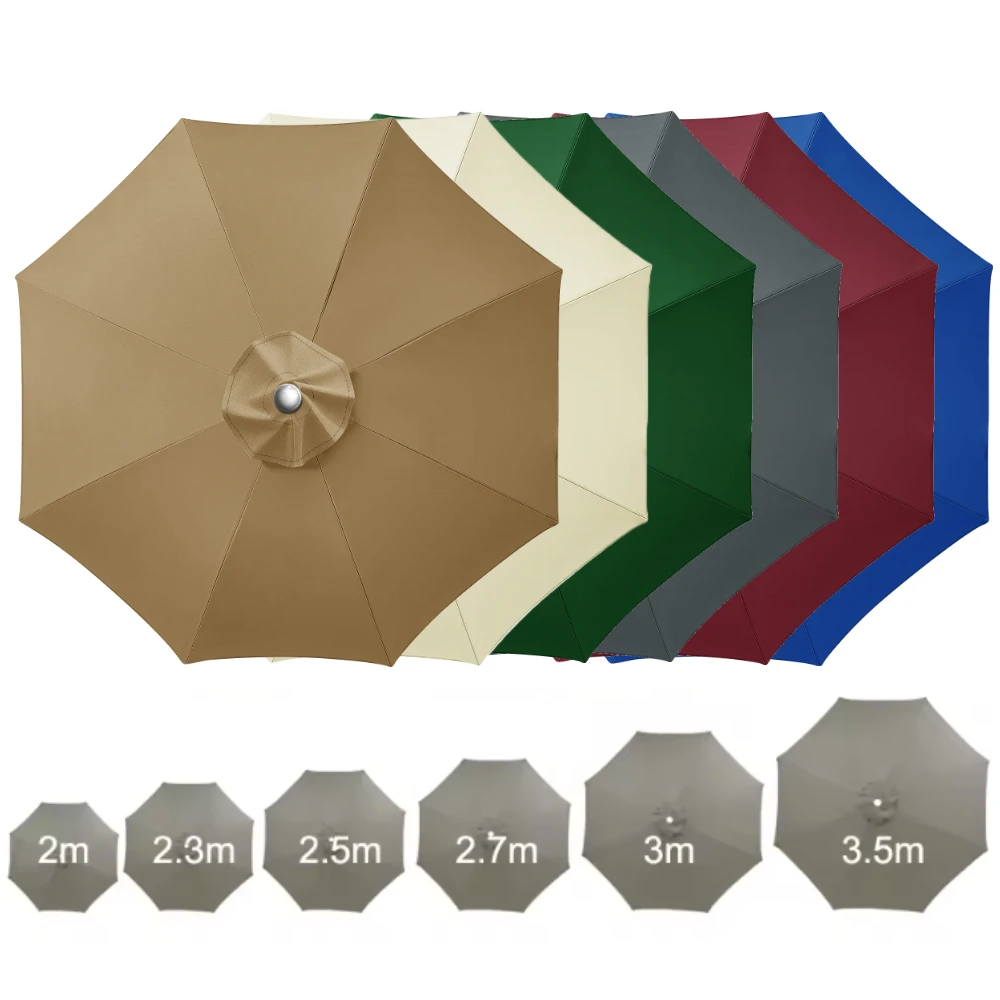 6/8 geripptes Polyester-Sonnenschutztuch für den Außenbereich, Terrassenschirm, Oberflächenersatztuch, regenfestes Sonnenschutztuch Image