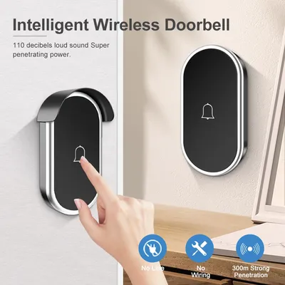 Wireless Doorbell Waterproof Comes With Door Bell Rain Cover Smart Home Door Bell 60 Songs Welcome Chime US EU UK Plug Optional