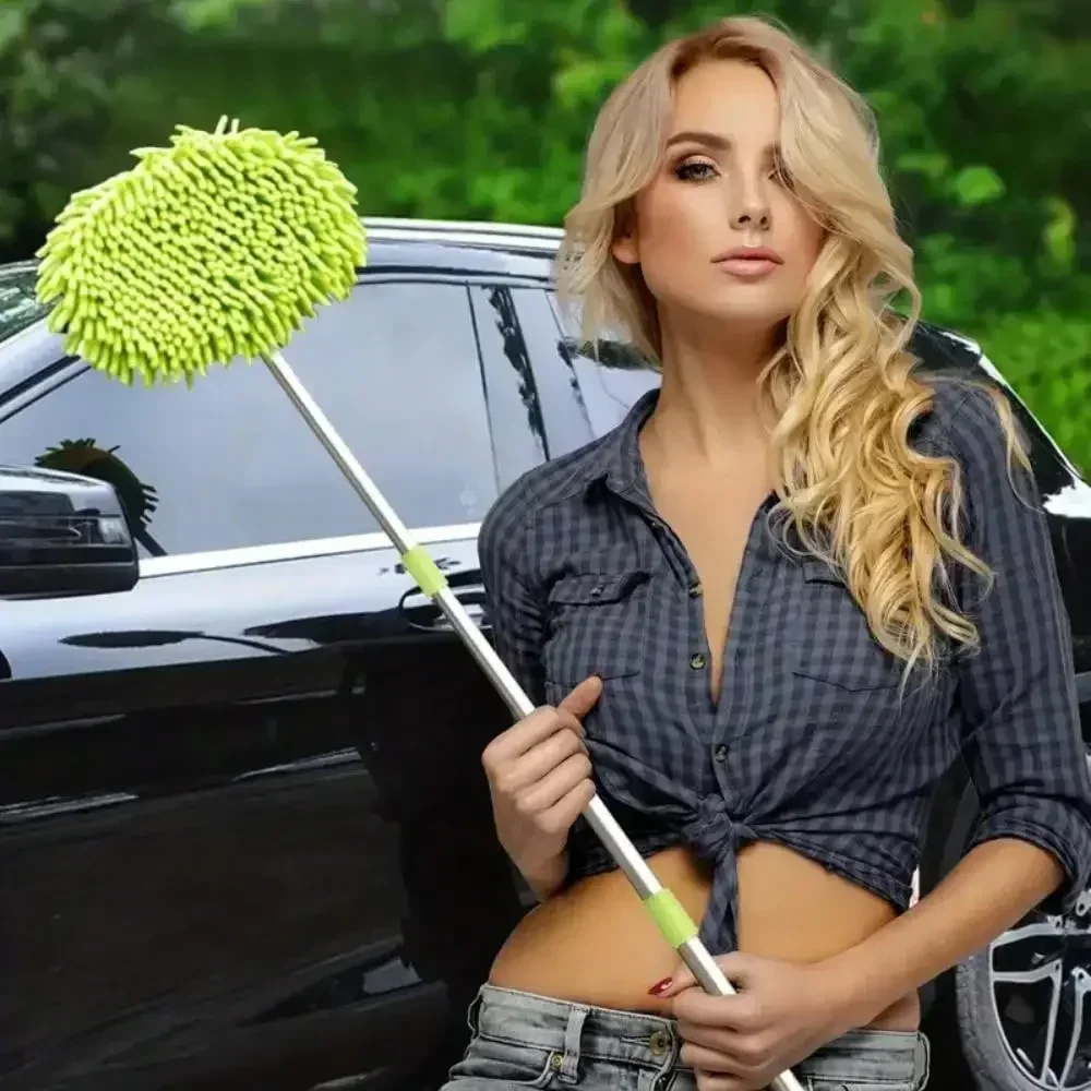 Auto-Reinigungs bürste Teleskop Lang griff Reinigungs pflege Details einstellbar super saugfähig Auto wasch mopp Fenster wasch werkzeug Image