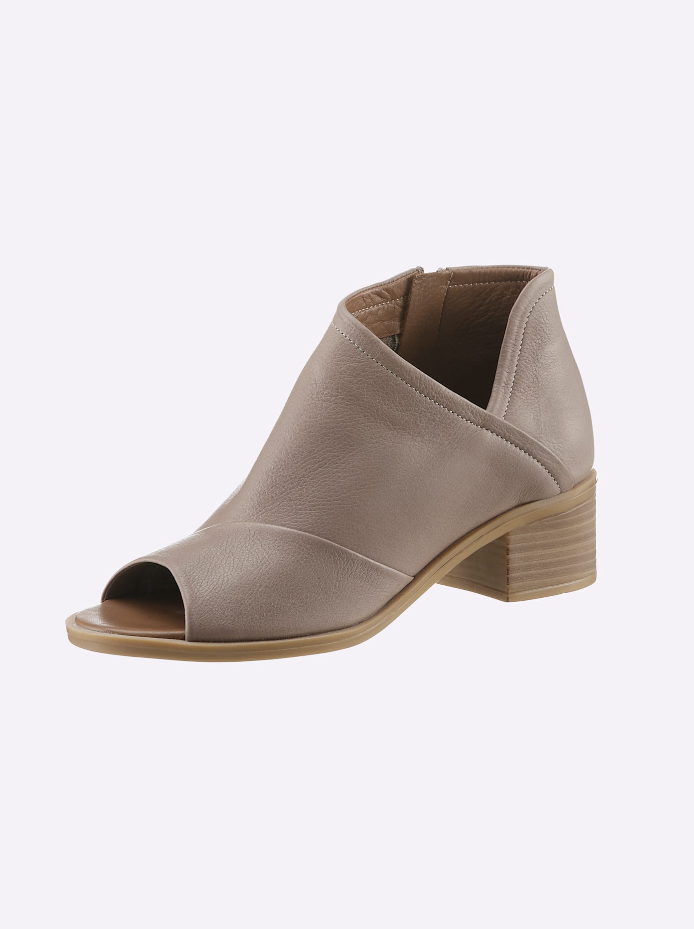 Sandalette ANDREA CONTI, Damen, Gr. 41, grau (taupe), Glattleder, Leder, Schuhe Sommerboots Ankleboots Schaftsandale