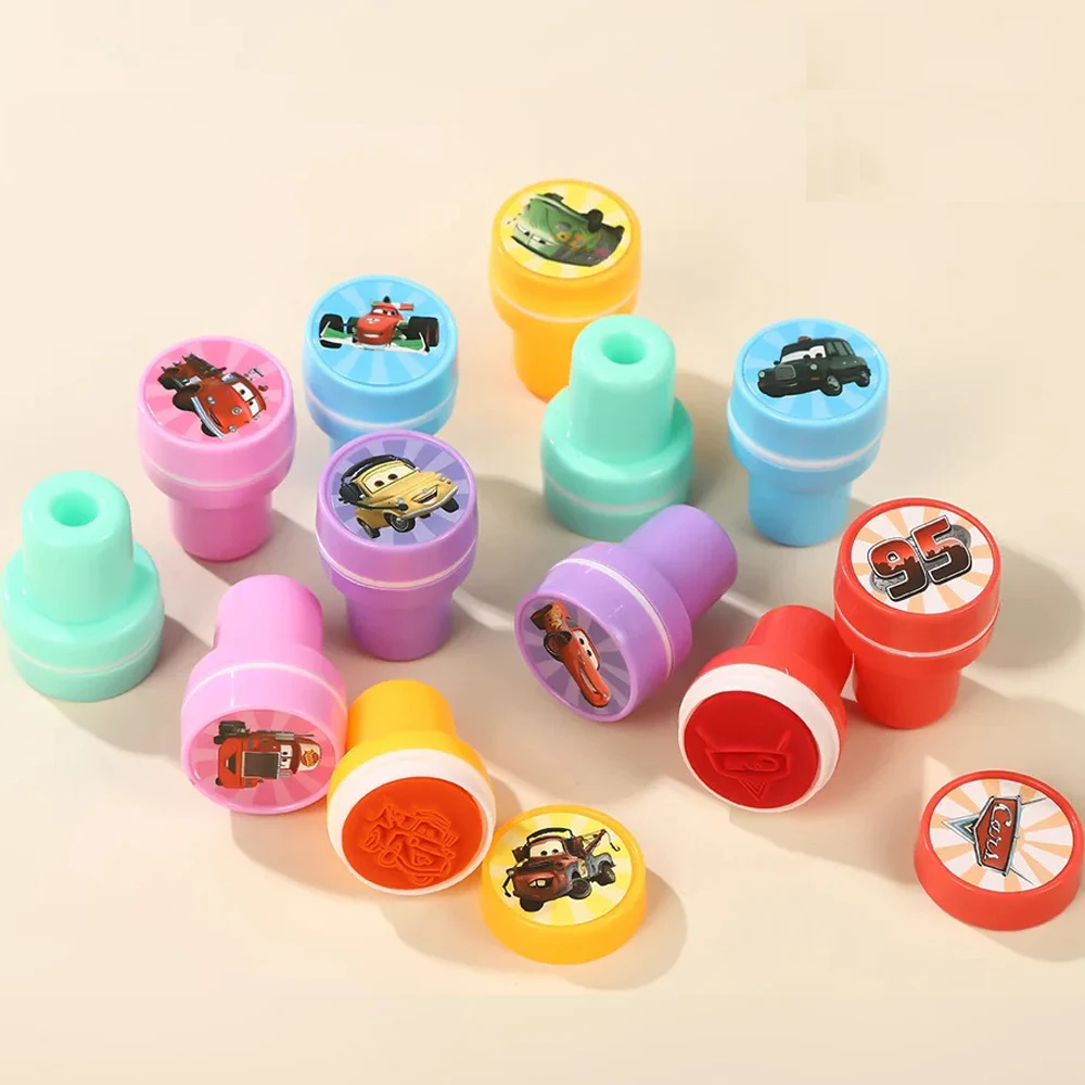 12–36 Stück Auto-Stempel, Lightning McQueen, Autos, Siegel, Geburtstagsparty, Gastgeschenke, Klassenzimmer, Belohnungen, Pinata-Füller, Dekorationen, Zubehör Image