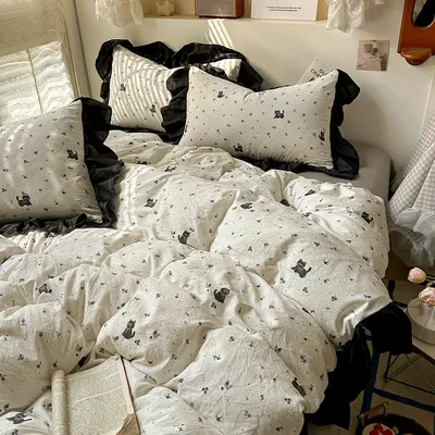 3-piece set, one down duvet cover + one pair of pillowcases (without cores), bedding set, double bed/adult bed or single bed