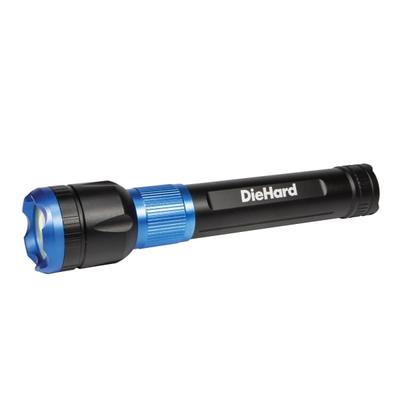 Diehard 37W Water-Resistant Cob Led Rechargeable Flashlight With Power Bank, 9-5/16"h X 1-7/16"w X 1-15/16"d, Blue