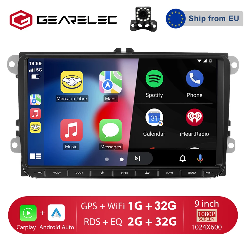 9 Zoll Carplay Android 13 System drahtlose Android Auto Multimedia-Player für VW GPS Navigation Bluetooth WiFi FM Autoradio Image