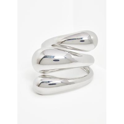 Plus Size Swirl Silver Tone Cuff