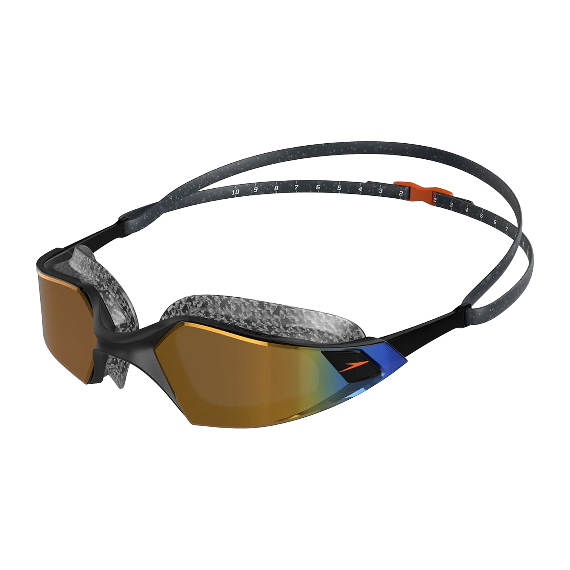 Speedo - "Aquapulse Pro" Schwimmbrille Spiegel für Herren/Damen Unisex (Schwarz/Gold)