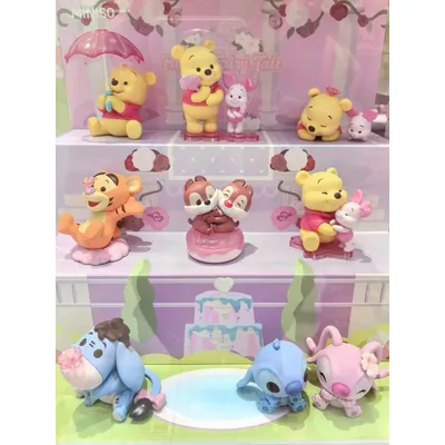 New Genuine Disney Winnie The Pooh Sakura Season Series Spring Honey Blind Box Action Figure Kawaii