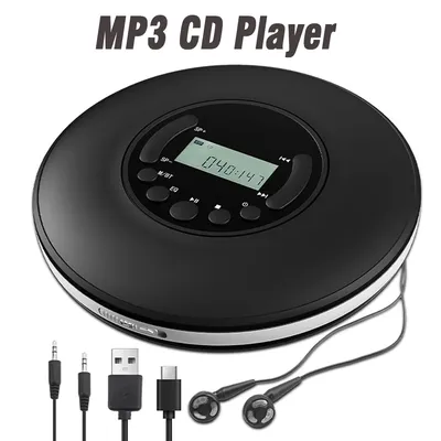 Portable CD Player MP3 Music Player A-B Repeat Function LCD Display External Speakers and Headphones