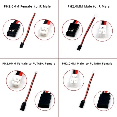 1/5/10Pcs/lot PH2.0 Male/Female to JR/FUTABA Connector Charging Adapter Cable Converter Lead for RC