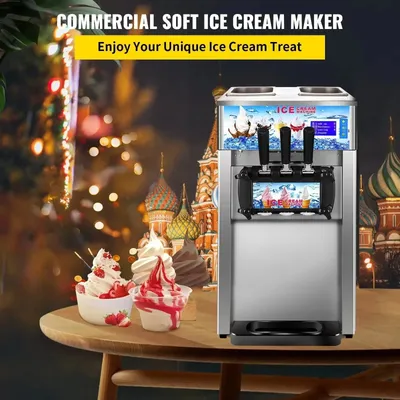 VEVOR 18L/H 3-flavor Yogurt Maker Commercial Ice Cream freezer Machine One-click Clean LCD Display new soft ice cream machine