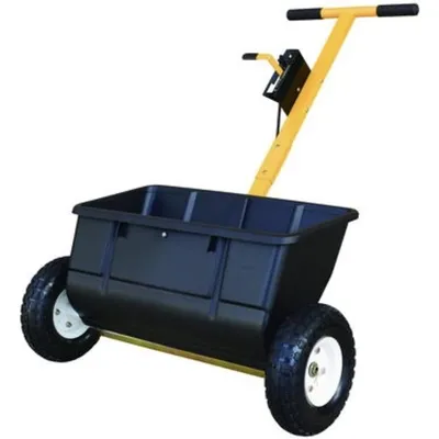 75 lb. Drop Spreader: Heavy-Duty Design for Even Distribution of Seeds, Fertilizers, and Salt with